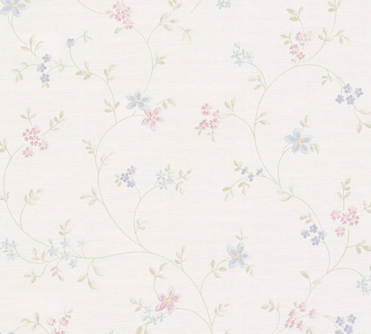 Vliestapete Blumen Floral Weiß Grün Rosa Blau 39071-2