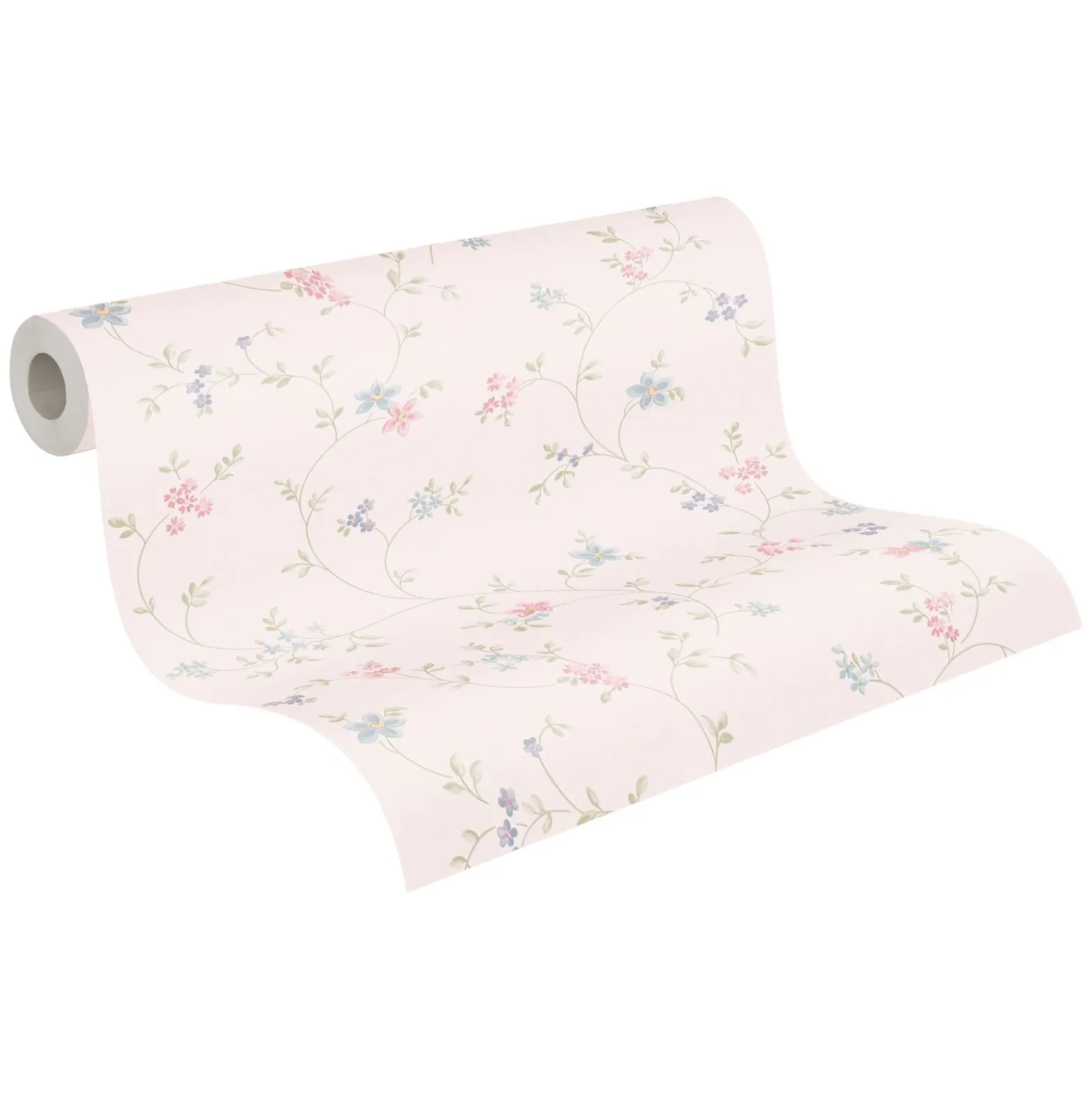 Vliestapete Blumen Floral Weiß Grün Rosa Blau 39071-2