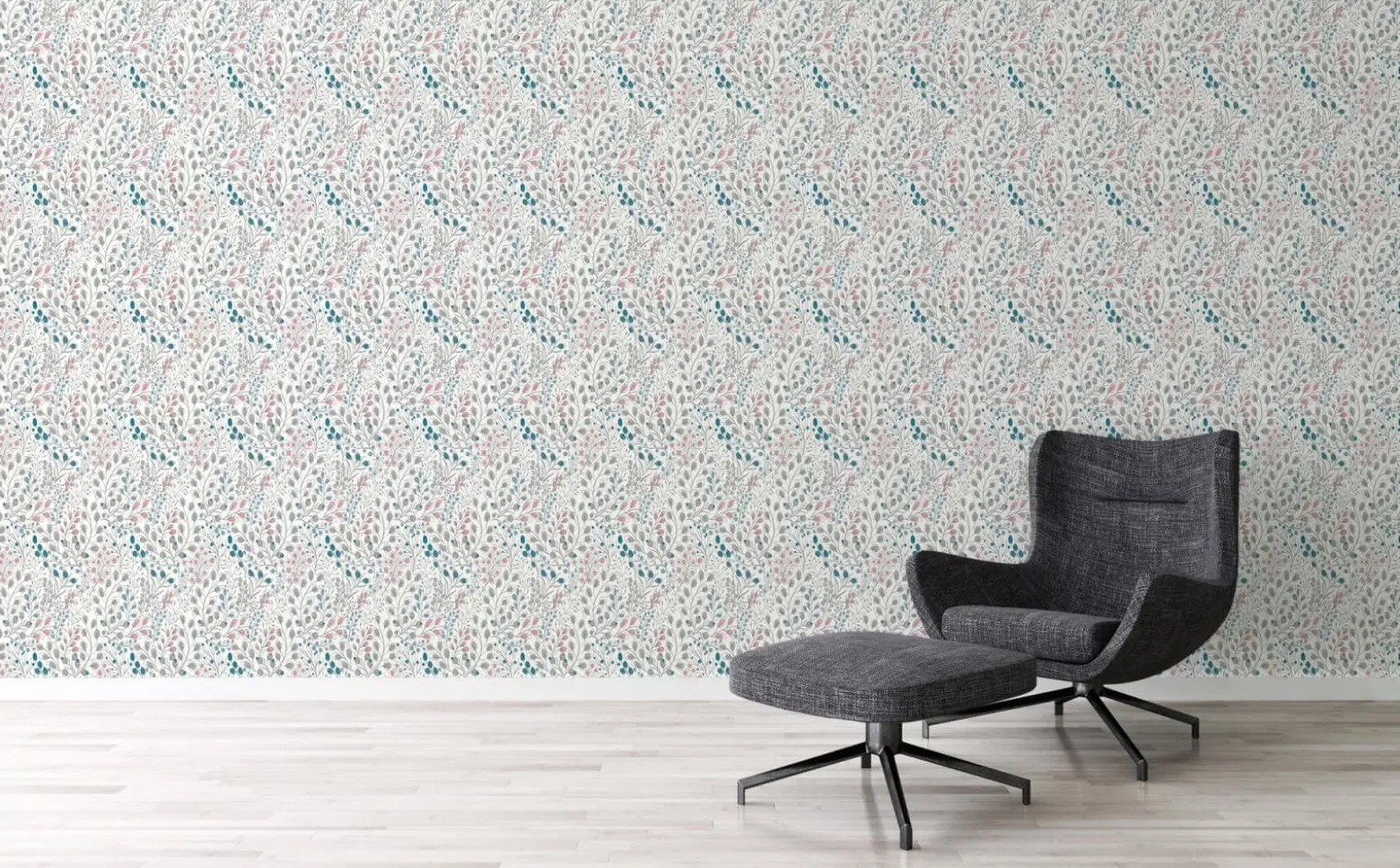 Vliestapete Blumen Floral Weiß Rosa Metallic 38847-2