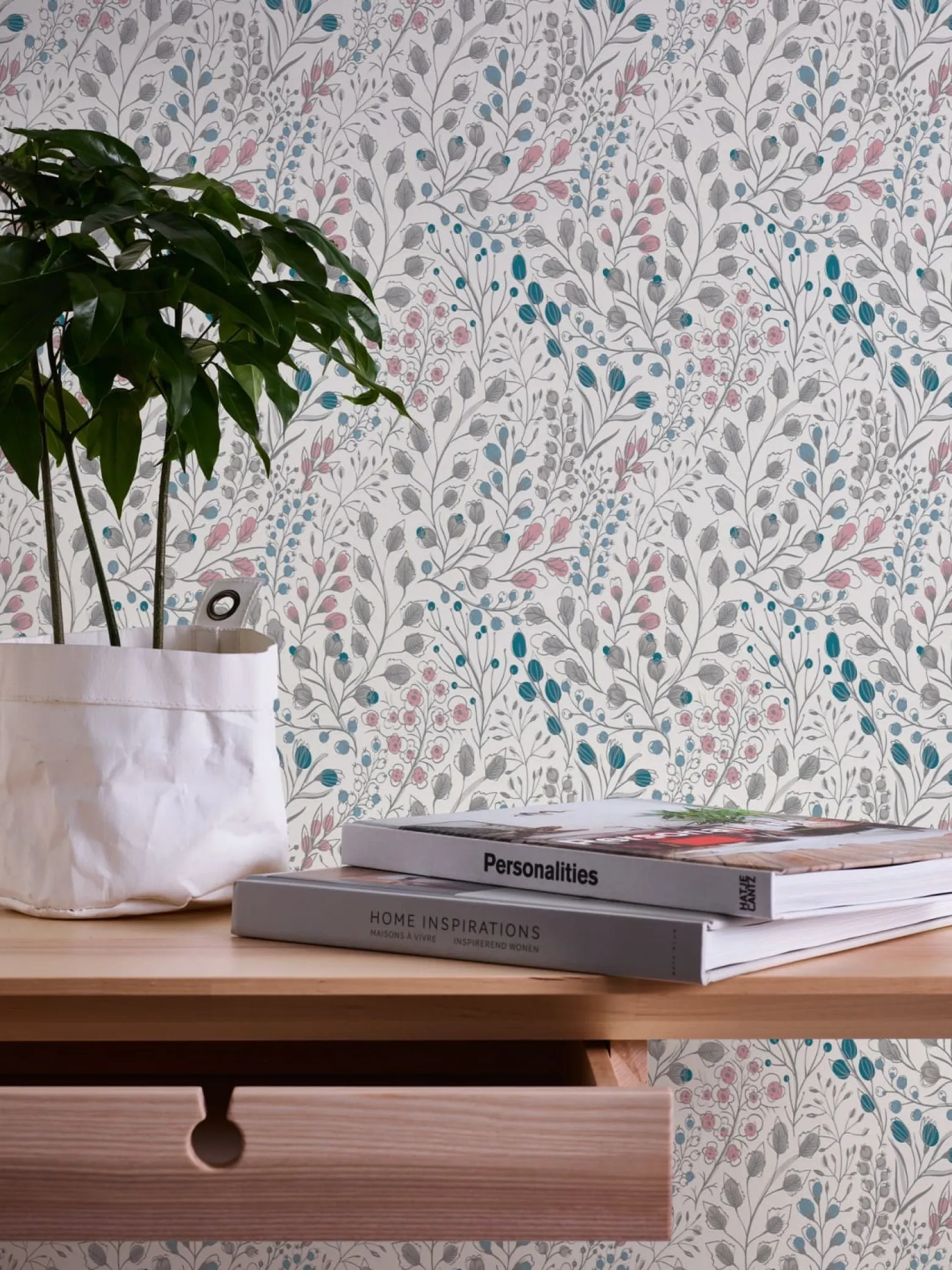 Vliestapete Blumen Floral Weiß Rosa Metallic 38847-2