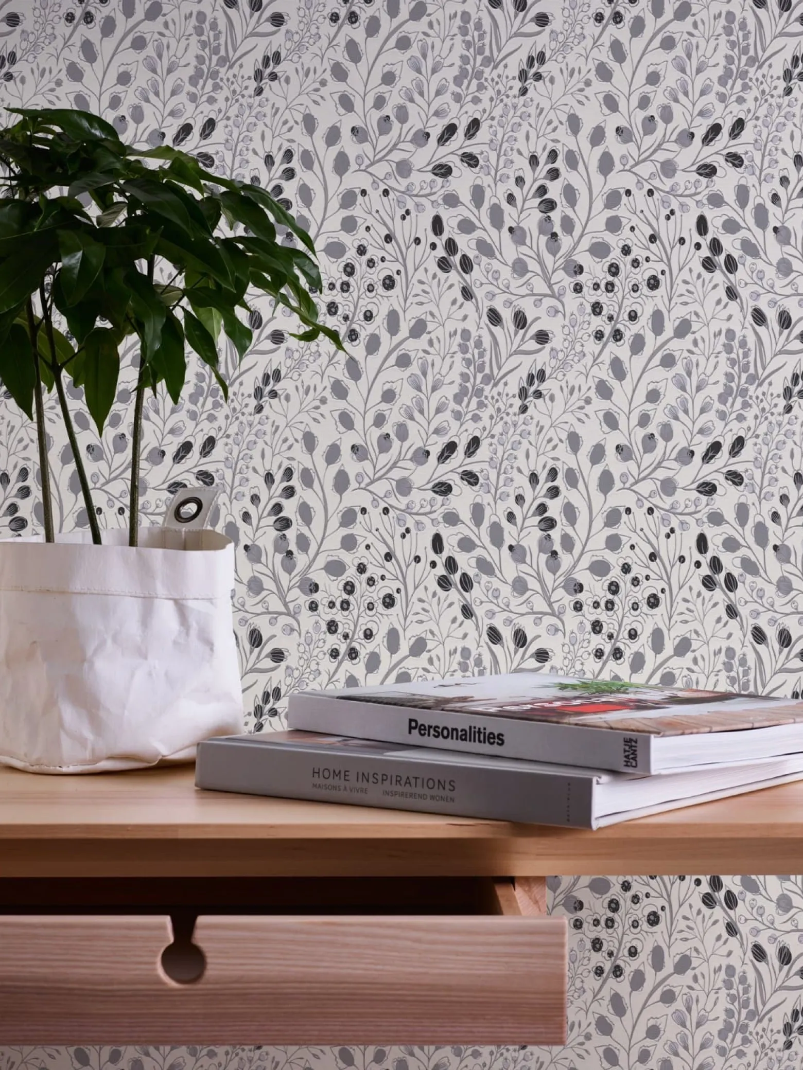 Vliestapete Blumen Floral Weiß Grau Metallic 38847-3