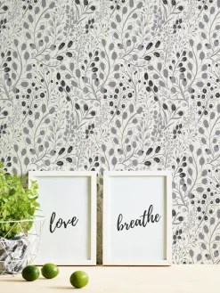 Vliestapete Blumen Floral Weiß Grau Metallic 38847-3