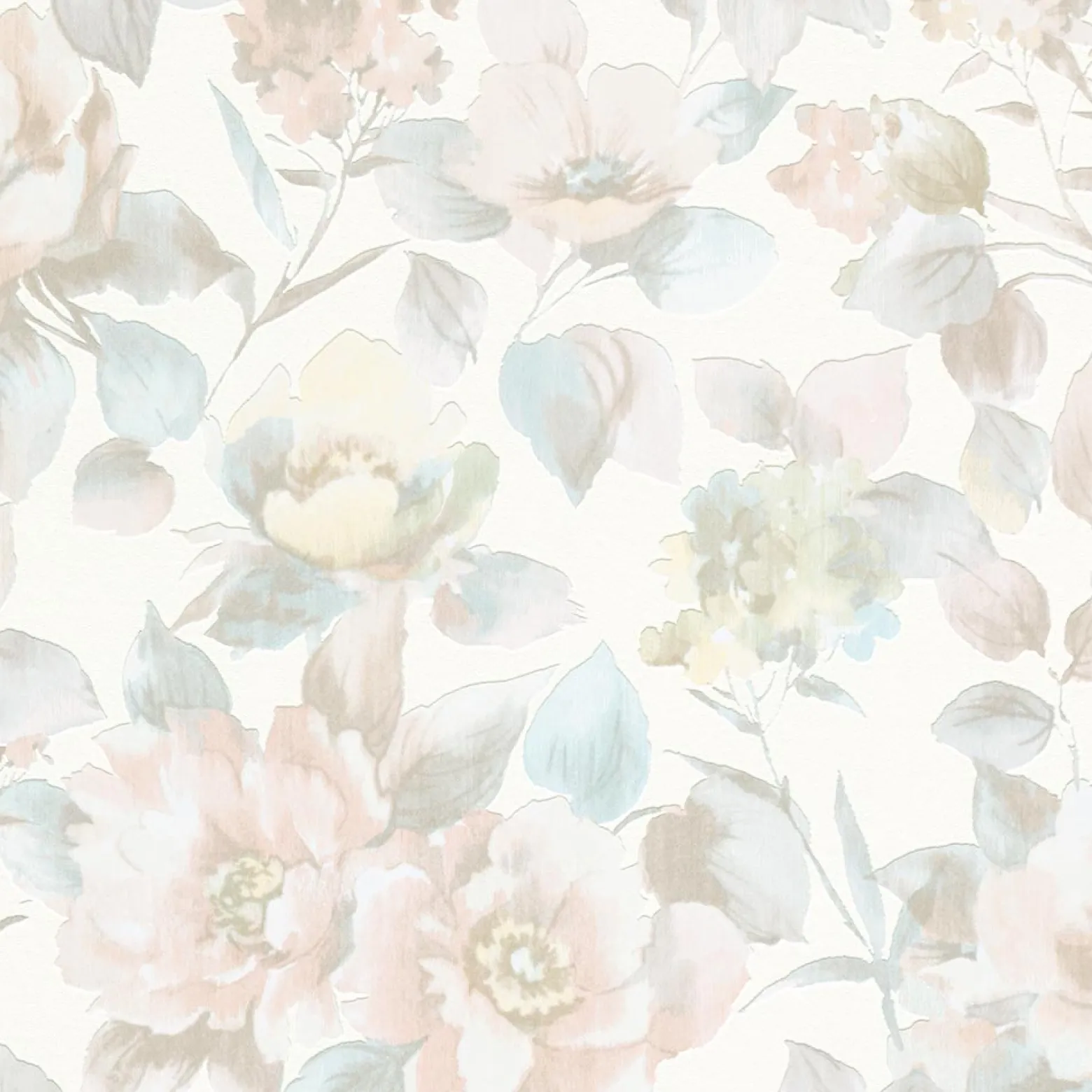 Vliestapete Blumen Floral weiß rosa blau 10250-05
