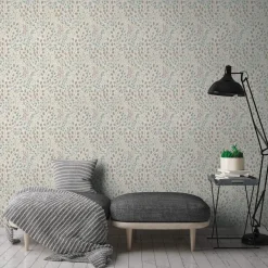 Vliestapete Blumen Floral Weiß Rosa Metallic 38847-1