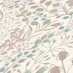 Vliestapete Blumen Floral Weiß Rosa Metallic 38847-1