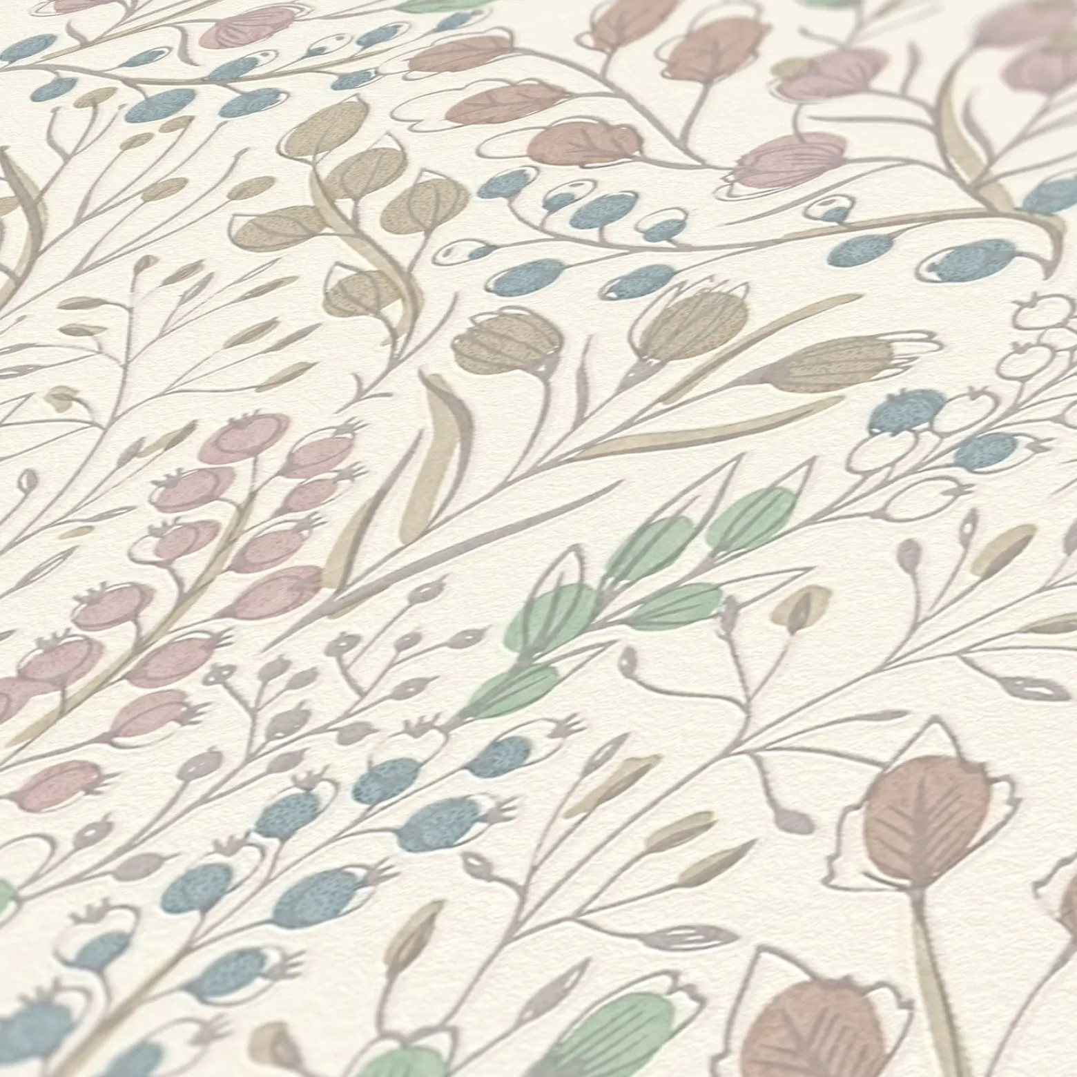 Vliestapete Blumen Floral Weiß Rosa Metallic 38847-1