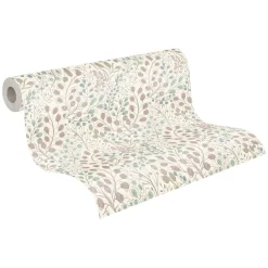 Vliestapete Blumen Floral Weiß Rosa Metallic 38847-1