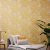 Vliestapete Blumen Grafik Floral Gelb Weiß 39117-2