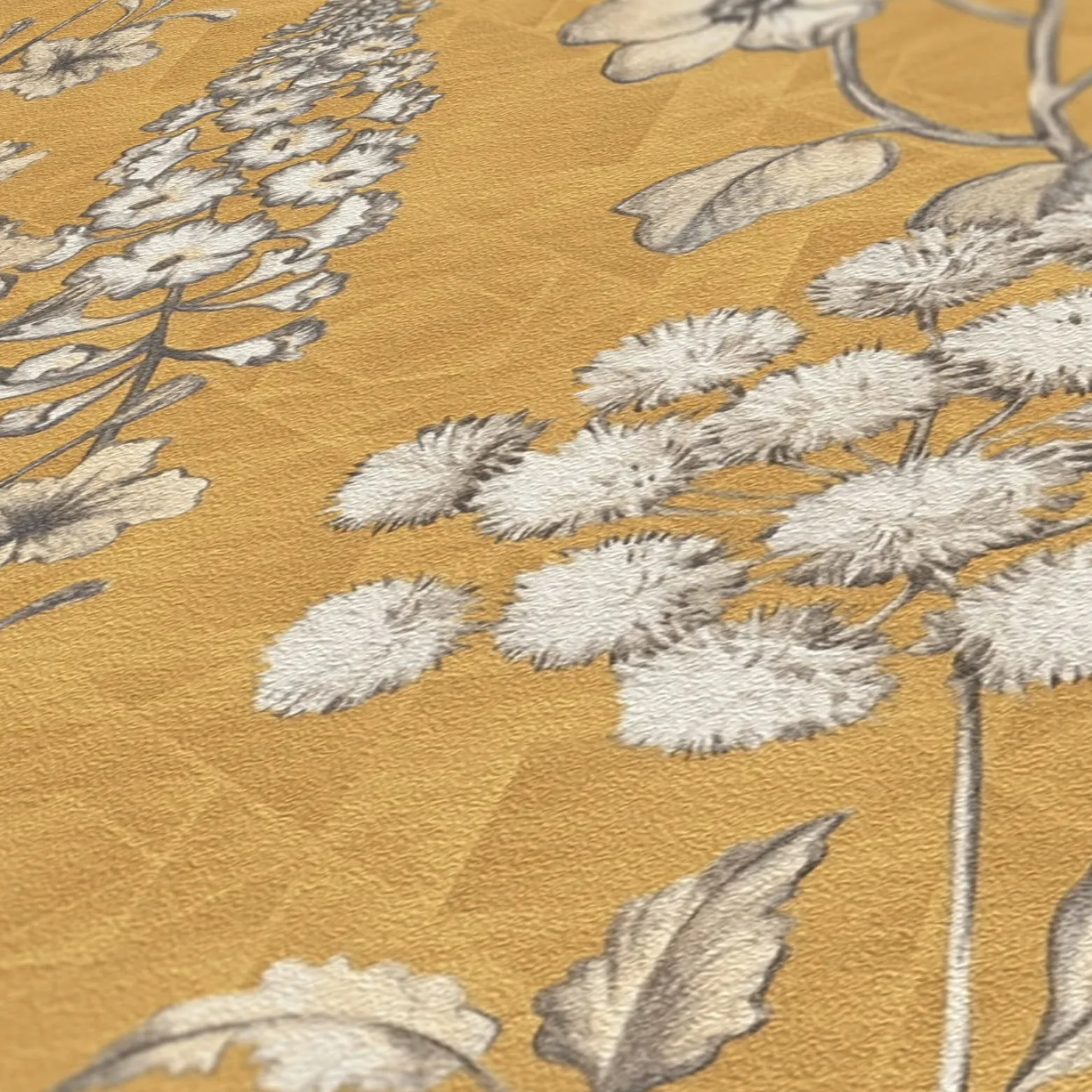 Vliestapete Blumen Grafik Floral Gelb Weiß 39117-2