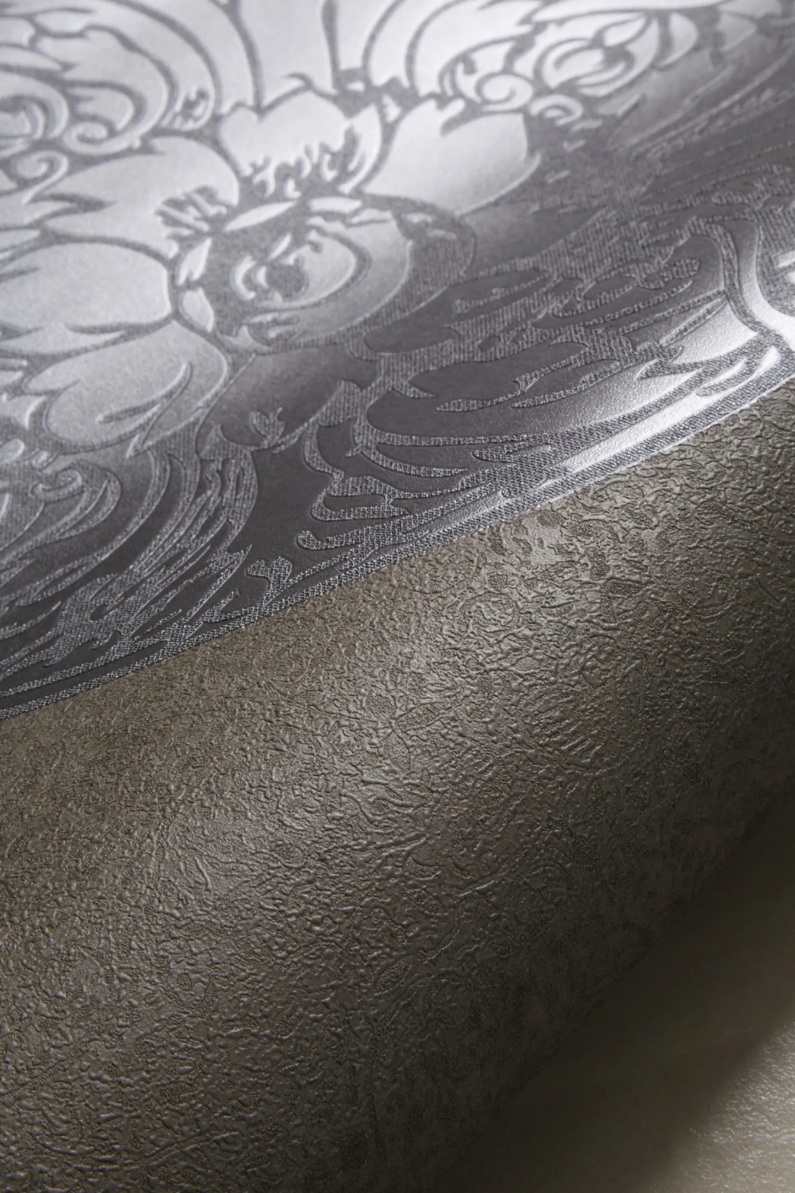 Vliestapete Blumen grau-braun silber Dieter Langer 55947