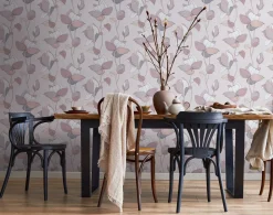 Vliestapete Blumen Illustration Braun Grau 47474