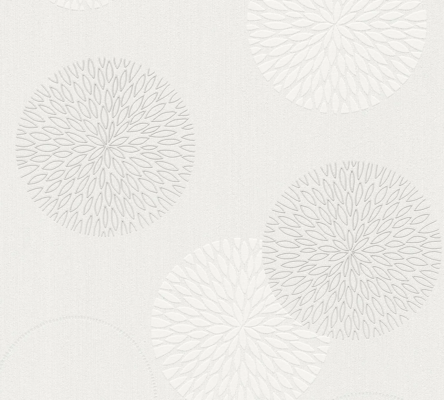 Vliestapete Blumen Kreis Spot weißgrau 93792-2