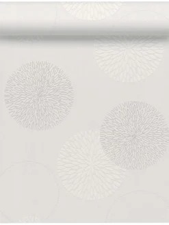 Vliestapete Blumen Kreis Spot weißgrau 93792-2