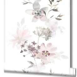 Vliestapete Blumen Natur Floral Weiß Rosa Beige 81623