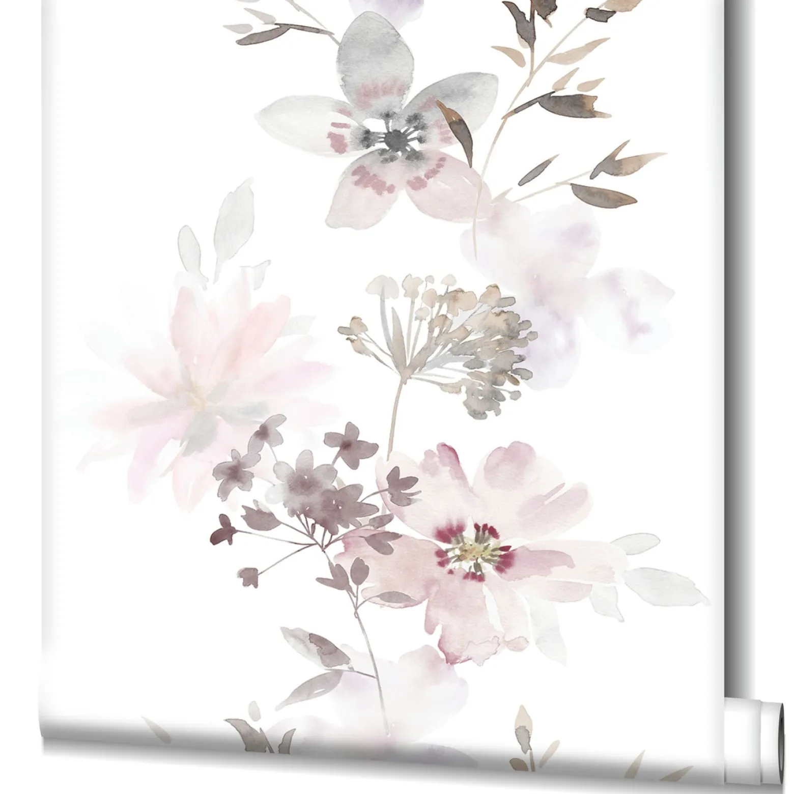 Vliestapete Blumen Natur Floral Weiß Rosa Beige 81623