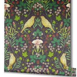 Vliestapete Blumen Ornamente Schwarz Grün 47621