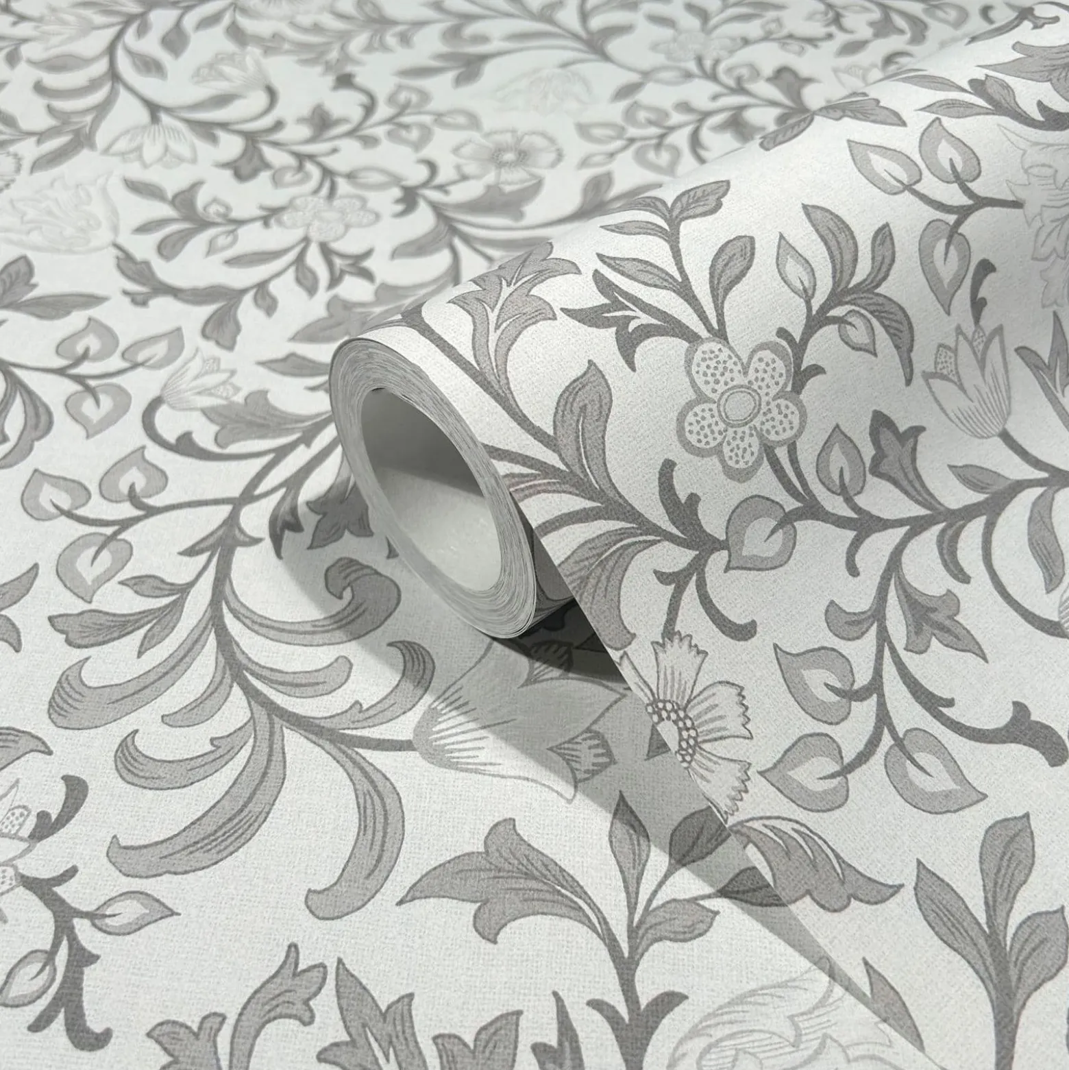Vliestapete Blumen Ranken Floral Motiv Grau 47628
