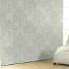 Vliestapete Blumen Ranken hellgrau Metallic Marburg 58268