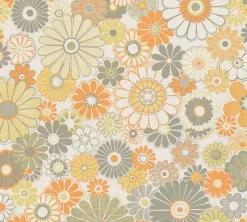 Vliestapete Blumen Retro Floral Gelb Orange 39535-3