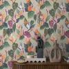 Vliestapete Blumen Tropisch Grün Lila 78210-2