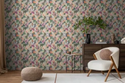 Vliestapete Blumen Tropisch Grün Lila 78210-2
