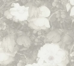 Vliestapete Blumen Vintage grau 36921-4