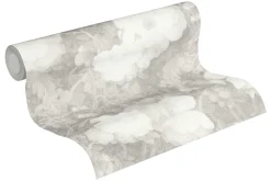 Vliestapete Blumen Vintage grau 36921-4