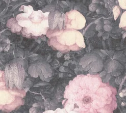 Vliestapete Blumen Vintage grau rosa 36921-2