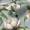 Vliestapete Blumen Zweige Blau Lila Grün 89036