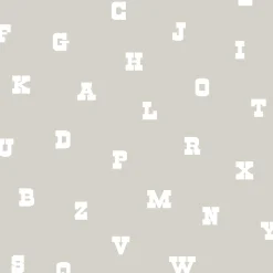 Vliestapete Buchstaben greige weiß 072103