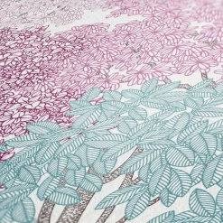 Vliestapete Bäume Blätter weiß pink blau 37753-5