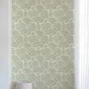 Vliestapete Bäume Tropen Creme Grün Mint A63402