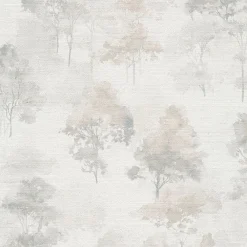 Vliestapete Bäume Wald Creme Beige Grau 10557-37