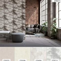 Vliestapete Bäume weiß braun 37651-1