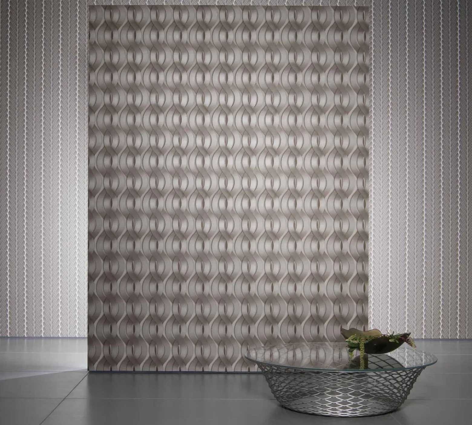 Vliestapete Colani Legend Welle grau silber Glanz 59804