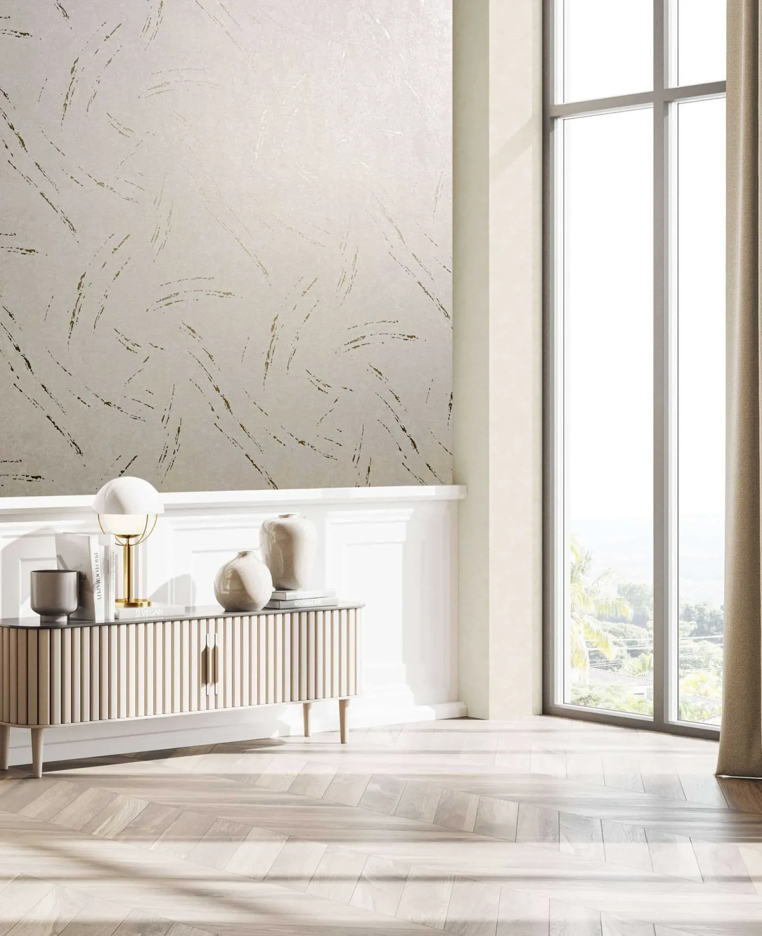 Vliestapete Creme Beige Putz Optik Marburg 33667