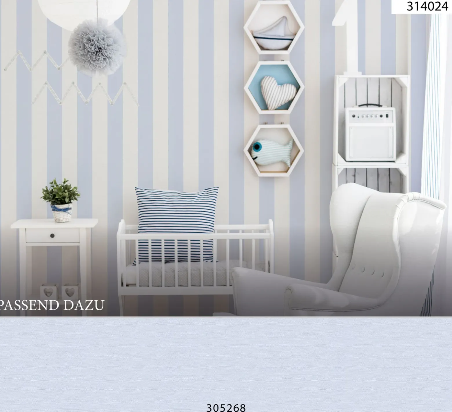 Vliestapete creme blau Streifen AS Creation 3140-24