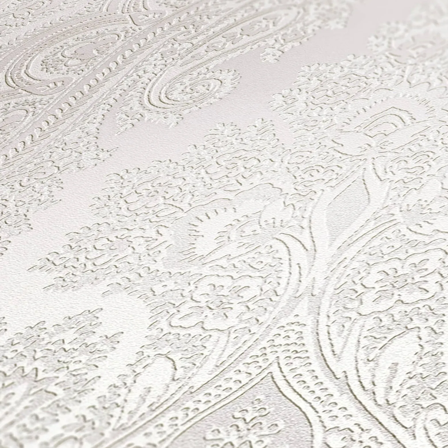 Vliestapete Damast-Design grau silber 38708-4