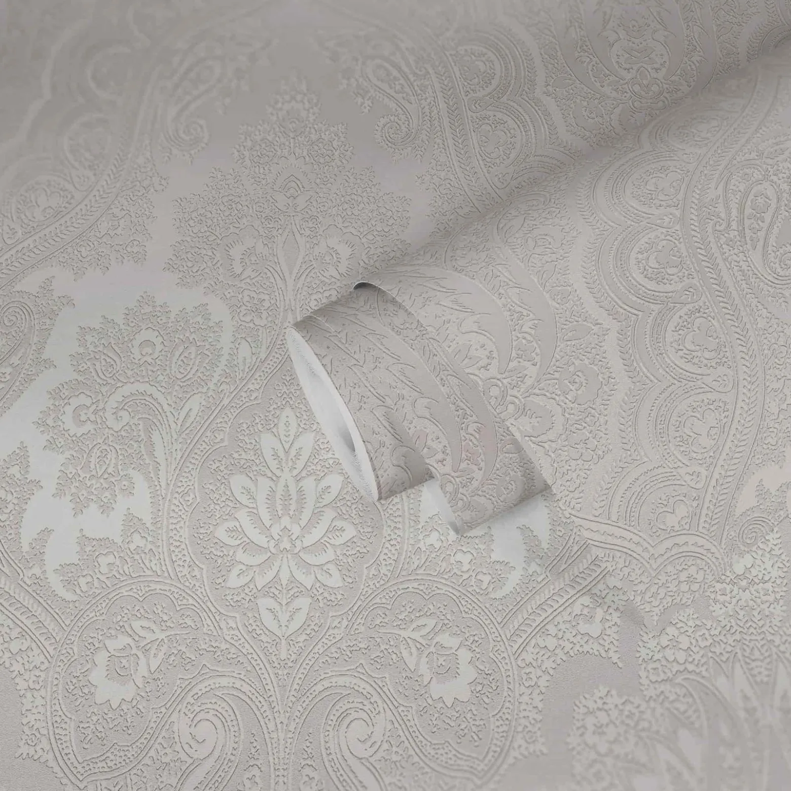 Vliestapete Damast-Design grau silber 38708-4