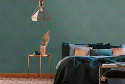 Vliestapete Damast Motiv Metallic Petrol Bronze 39112-4