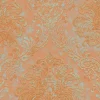 Vliestapete Damast Motiv Orange Grün Metallic 39112-1