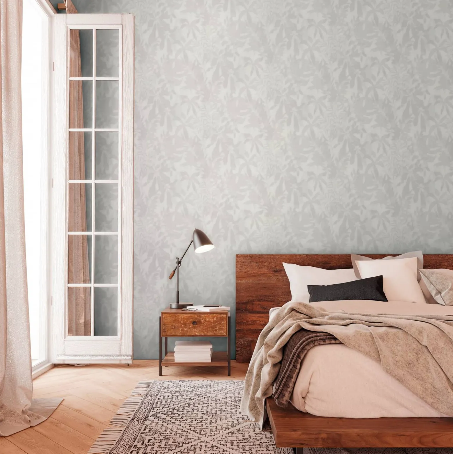 Vliestapete Daniel Hechter Floral Blätter Creme Grau