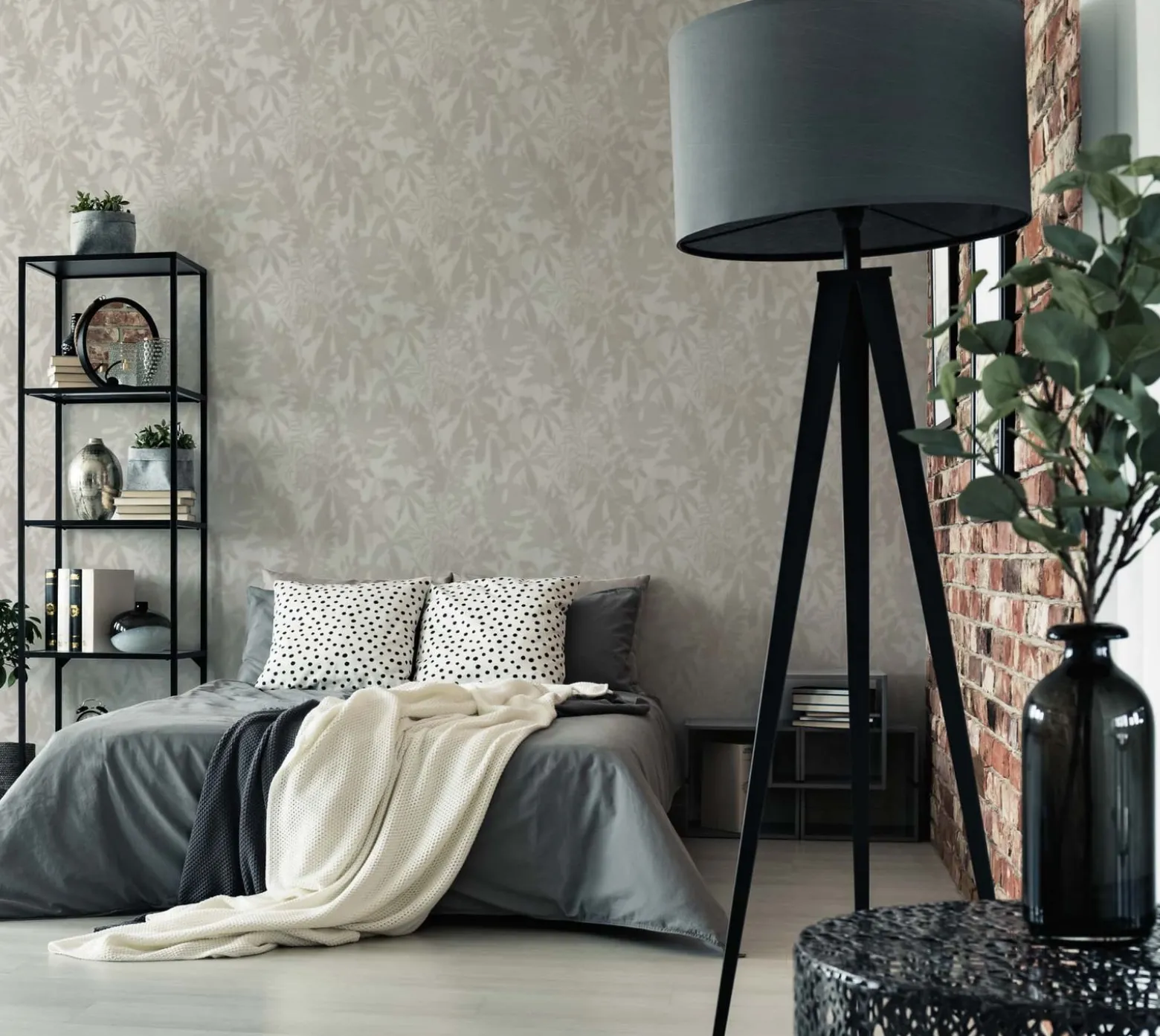 Vliestapete Daniel Hechter Floral Blätter Beige Grau