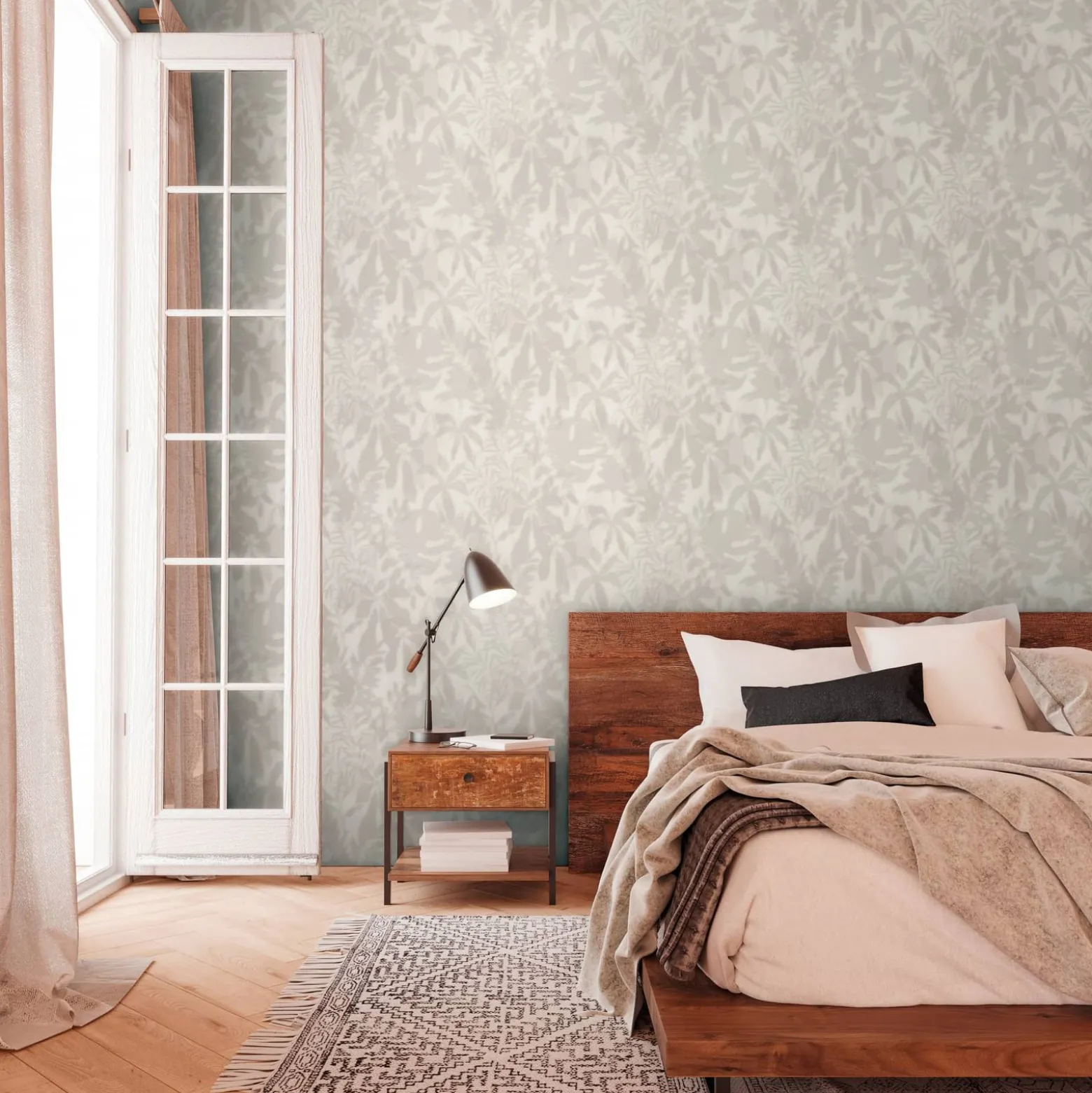 Vliestapete Daniel Hechter Floral Blätter Beige Grau