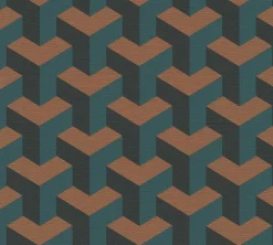 Vliestapete Daniel Hechter Retro Petrol Bronze Metallic