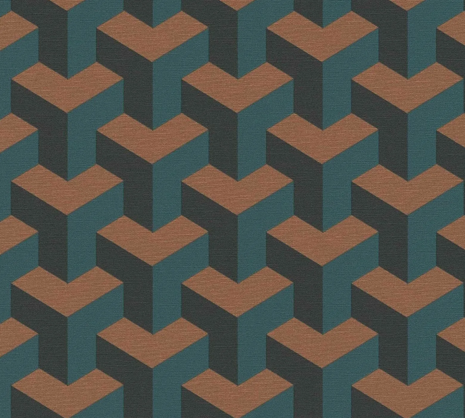 Vliestapete Daniel Hechter Retro Petrol Bronze Metallic