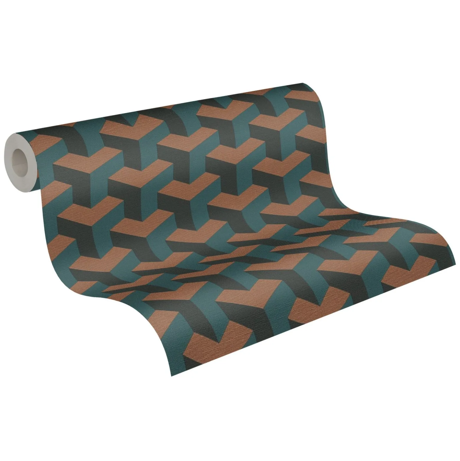 Vliestapete Daniel Hechter Retro Petrol Bronze Metallic