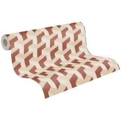 Vliestapete Daniel Hechter Retro Braun Creme Gold Metallic