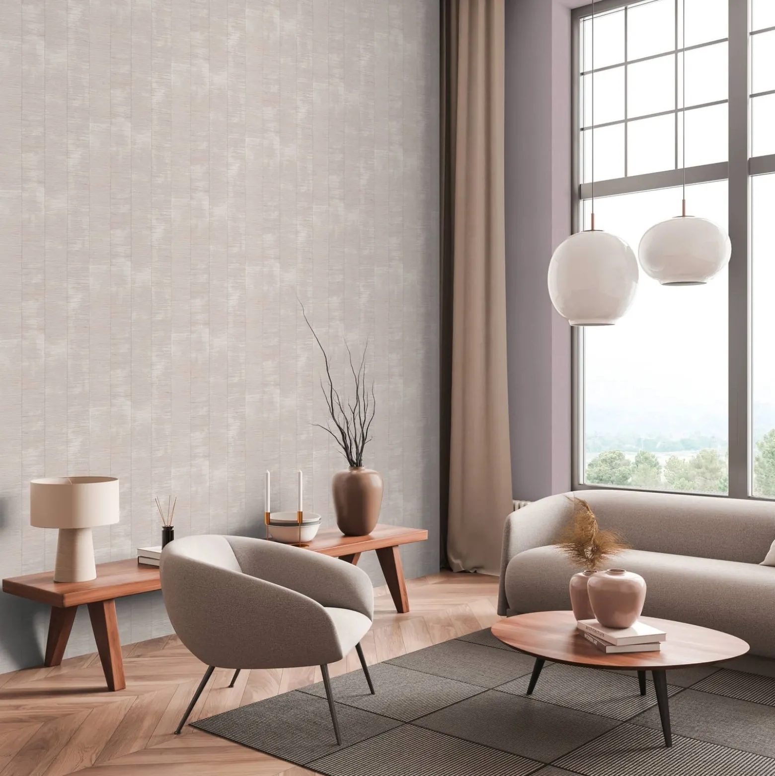 Vliestapete Daniel Hechter Streifen Struktur Beige Grau