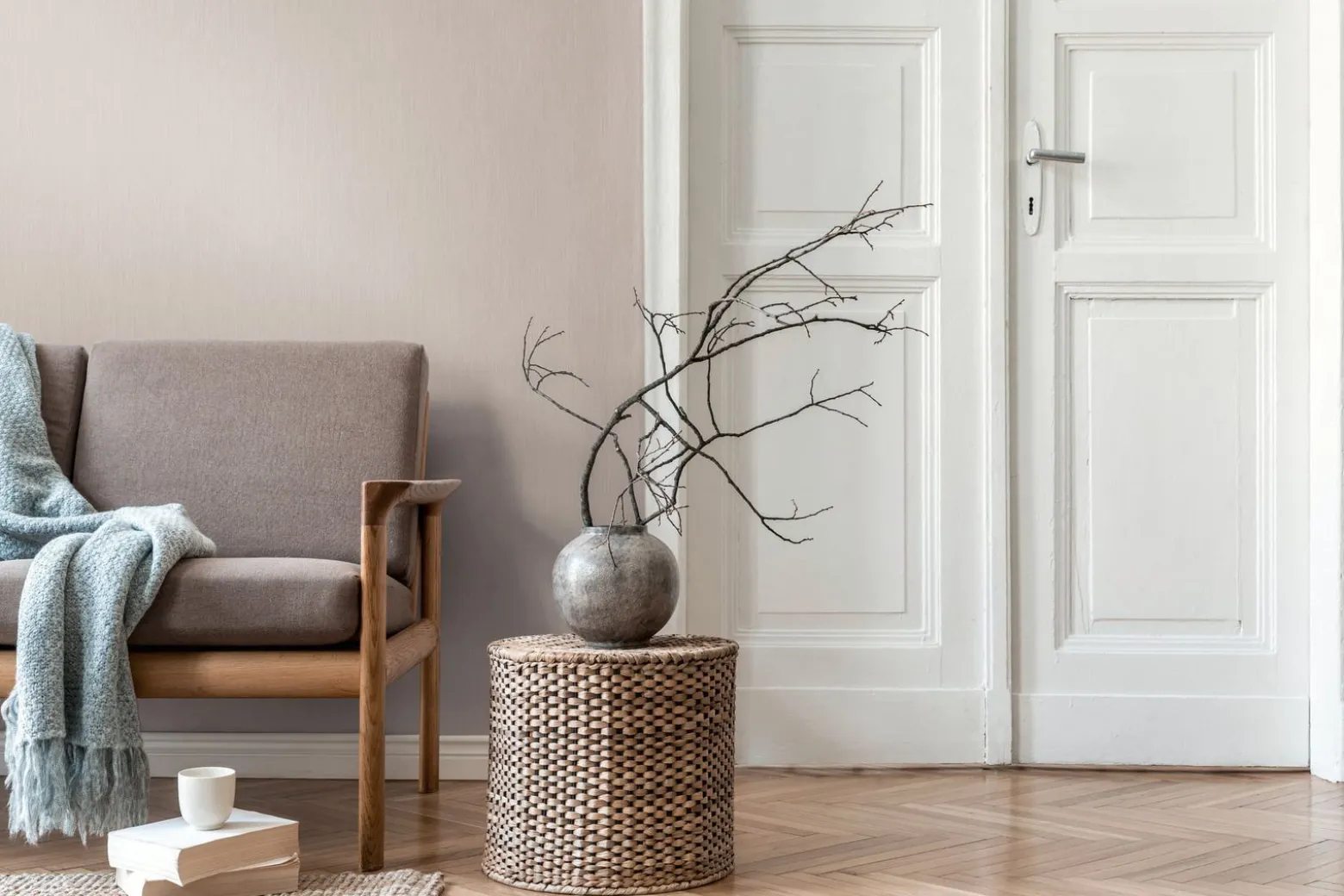 Vliestapete Daniel Hechter Uni Textil Optik Grau Creme